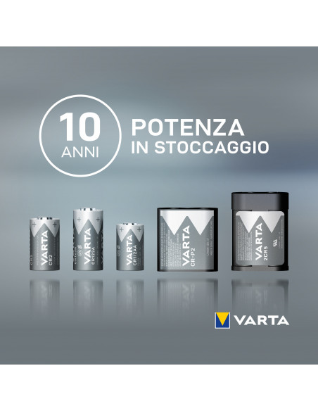 Varta LITHIUM Cylindrical CR2, CR15H270 (Batteria a celle rotonde, 3V) Blister da 1
