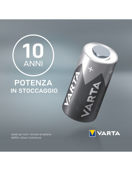 Varta LITHIUM Cylindrical CR2, CR15H270 (Batteria a celle rotonde, 3V) Blister da 1