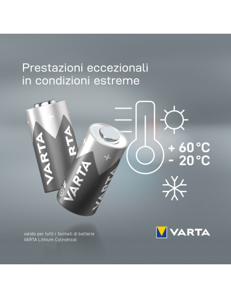Varta LITHIUM Cylindrical CR2, CR15H270 (Batteria a celle rotonde, 3V) Blister da 1