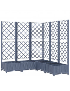 Fioriera Giardino e Graticcio Grigio Scuro 120x120x121,5 cm PP 2