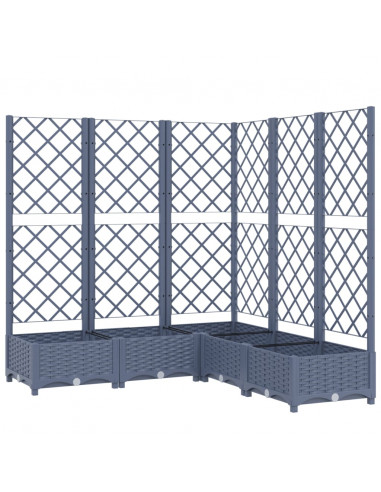 Fioriera Giardino e Graticcio Grigio Scuro 120x120x121,5 cm PP