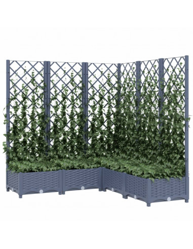 Fioriera Giardino e Graticcio Grigio Scuro 120x120x121,5 cm PP