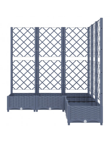 Fioriera Giardino e Graticcio Grigio Scuro 120x120x121,5 cm PP