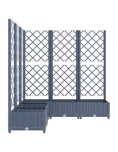 Fioriera Giardino e Graticcio Grigio Scuro 120x120x121,5 cm PP