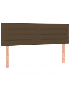 Giroletto a Molle con Materasso Marrone Scuro 140x200cm Tessuto 2