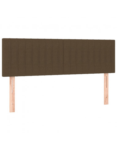 Giroletto a Molle con Materasso Marrone Scuro 140x200cm Tessuto