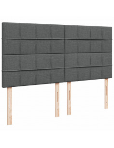 Giroletto a Molle con Materasso Grigio Scuro 200x200 cm Tessuto 2