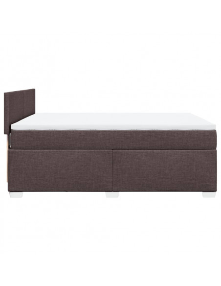Giroletto a Molle con Materasso Marrone Scuro 140x200cm Tessuto