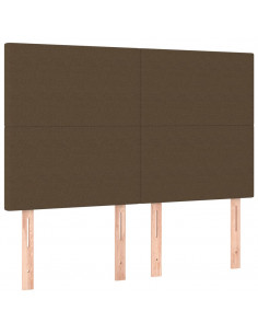 Giroletto a Molle con Materasso Marrone Scuro 140x200cm Tessuto