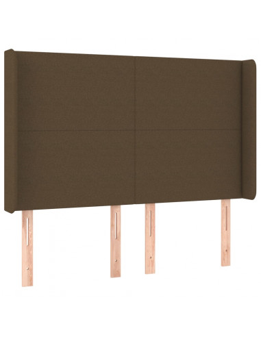 Giroletto a Molle con Materasso Marrone Scuro 140x200cm Tessuto