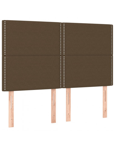 Giroletto a Molle con Materasso Marrone Scuro 140x200cm Tessuto