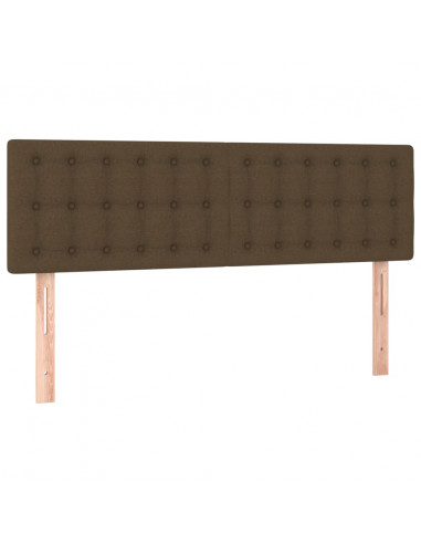 Giroletto a Molle con Materasso Marrone Scuro 140x200cm Tessuto