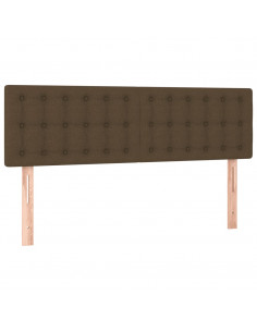 Giroletto a Molle con Materasso Marrone Scuro 140x200cm Tessuto 2