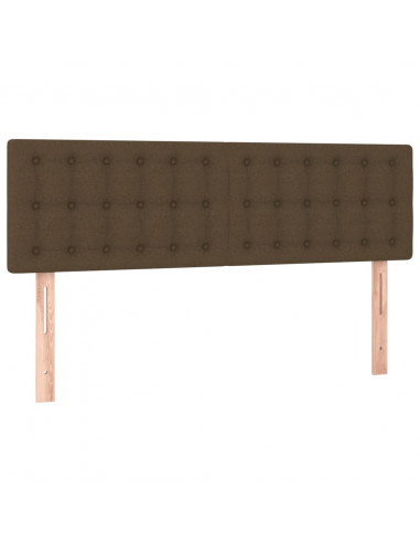 Giroletto a Molle con Materasso Marrone Scuro 140x200cm Tessuto