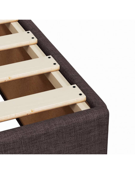Giroletto a Molle con Materasso Marrone Scuro 160x200cm Tessuto
