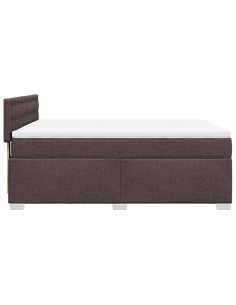Giroletto a Molle con Materasso Marrone Scuro 160x200cm Tessuto 2