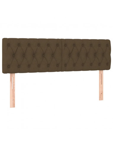 Giroletto a Molle con Materasso Marrone Scuro 160x200cm Tessuto