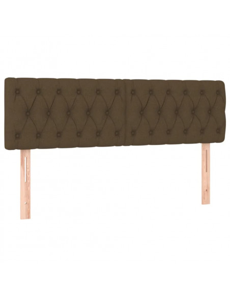 Giroletto a Molle con Materasso Marrone Scuro 160x200cm Tessuto