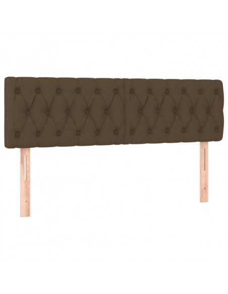 Giroletto a Molle con Materasso Marrone Scuro 160x200cm Tessuto