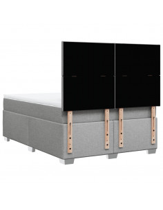 Giroletto a Molle con Materasso Grigio Chiaro 160x200cm Tessuto