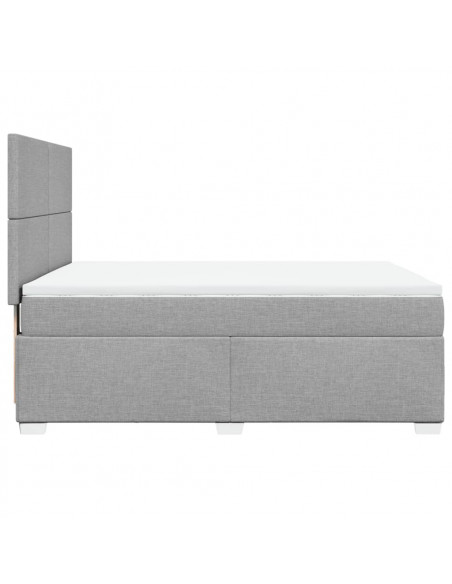 Giroletto a Molle con Materasso Grigio Chiaro 160x200cm Tessuto
