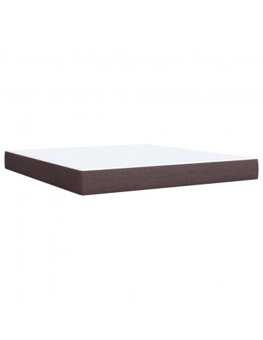 Giroletto a Molle con Materasso Marrone Scuro 180x200cm Tessuto