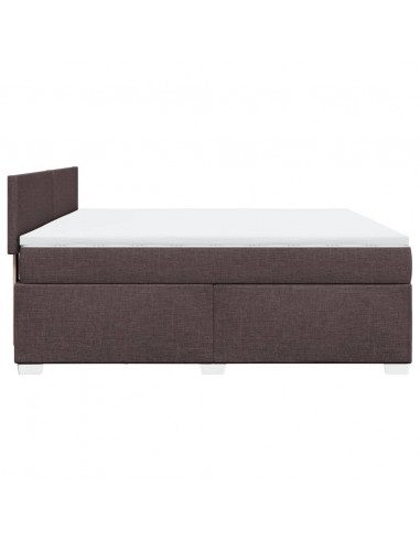 Giroletto a Molle con Materasso Marrone Scuro 180x200cm Tessuto