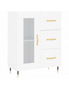 Credenza Bianca 69,5x34x180 cm in Legno Multistrato 2