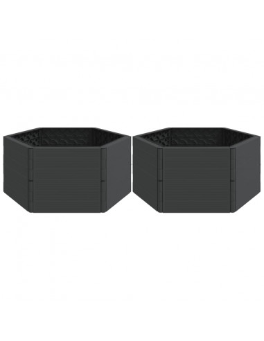 Fioriere da Giardino 2 pz Antracite in PP