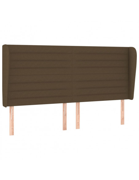 Giroletto a Molle con Materasso Marrone Scuro 200x200cm Tessuto