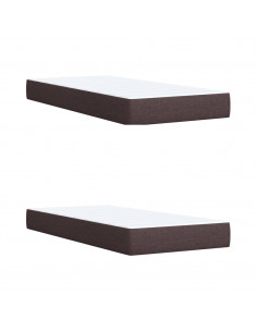 Giroletto a Molle con Materasso Marrone Scuro 200x200cm Tessuto 2