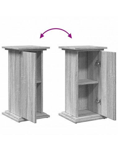 Espositore con Portaoggetti Grigio Sonoma 31x30x60cm Truciolato