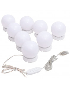 Applique Specchio 8 Lampadine LED Bianco Caldo e Bianco Freddo 2