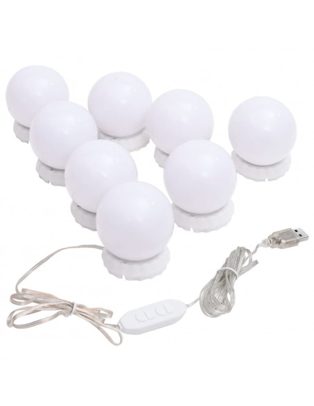 Applique Specchio 8 Lampadine LED Bianco Caldo e Bianco Freddo