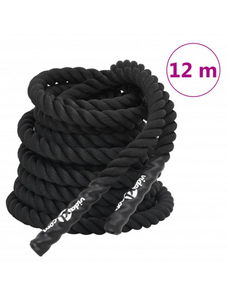 Corda da Allenamento Nera 12 m 9 kg in Poliestere