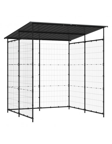 Tettoia per Biciclette 190x190x222 cm in Acciaio Nero