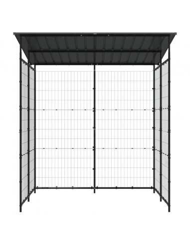 Tettoia per Biciclette 190x190x222 cm in Acciaio Nero