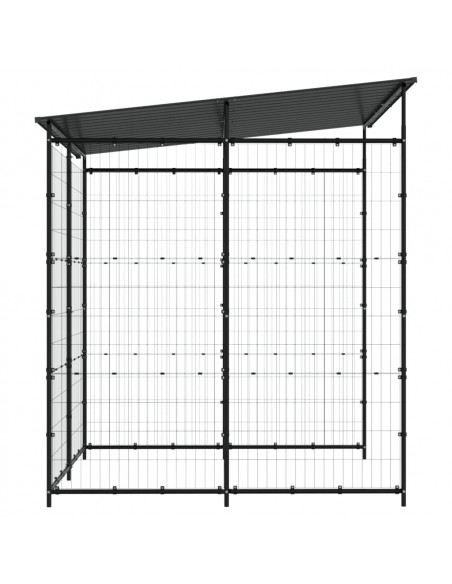 Tettoia per Biciclette 190x190x222 cm in Acciaio Nero