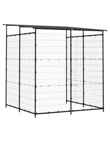 Tettoia per Biciclette 190x190x222 cm in Acciaio Nero