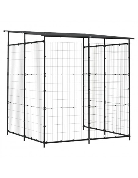 Tettoia per Biciclette 190x190x222 cm in Acciaio Nero