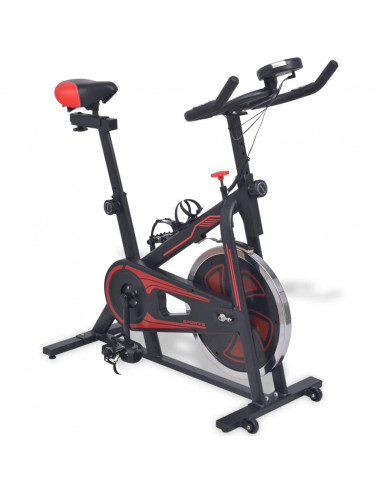 Cyclette Ellittica con Sensori a Impulso Nera e Rossa