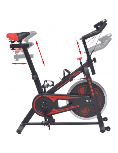 Cyclette Ellittica con Sensori a Impulso Nera e Rossa