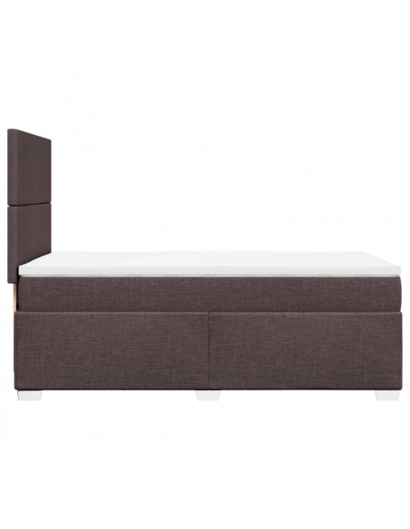 Giroletto a Molle con Materasso Marrone Scuro 90x190cm Tessuto