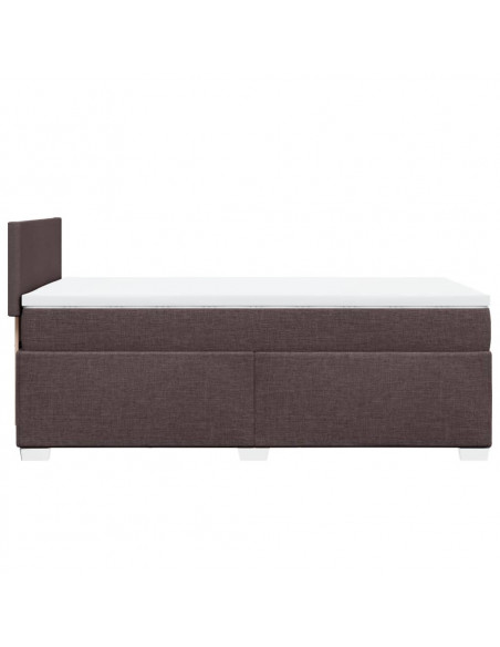 Giroletto a Molle con Materasso Marrone Scuro 90x190cm Tessuto