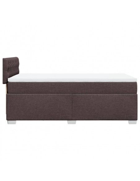 Giroletto a Molle con Materasso Marrone Scuro 90x190cm Tessuto