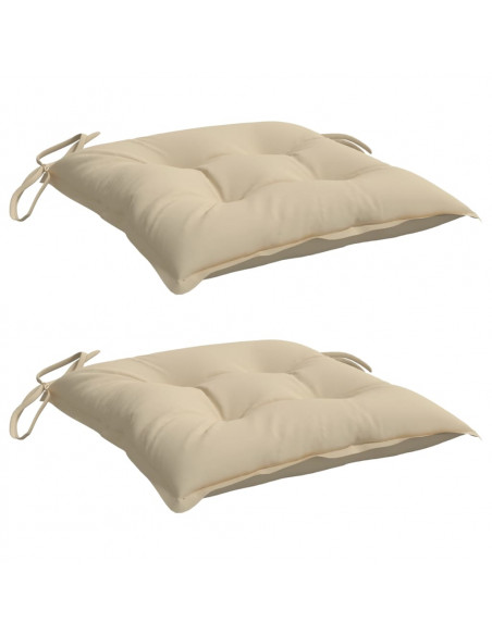 Cuscini per Sedia 2 pz Beige 40x40x7 cm in Tessuto Oxford