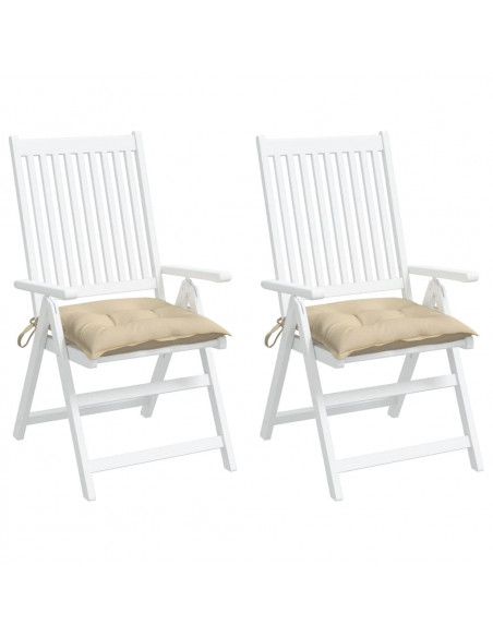 Cuscini per Sedia 2 pz Beige 40x40x7 cm in Tessuto Oxford