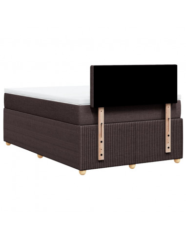 Giroletto a Molle con Materasso Marrone Scuro 120x200cm Tessuto