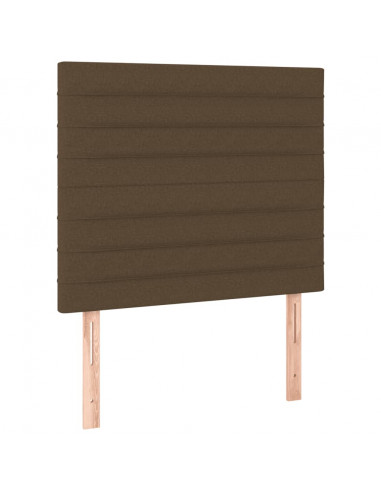 Giroletto a Molle con Materasso Marrone Scuro 90x190cm Tessuto