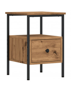 Comodino Rovere Artigianale 34x36x50 cm in Legno Multistrato 2